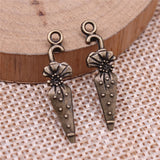 WYSIWYG 20pcs Umbrella Charms Pendant Diy Jewelry Findings Antique Bronze Color Antique Silver Color 7x26mm