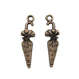 WYSIWYG 20pcs Umbrella Charms Pendant Diy Jewelry Findings Antique Bronze Color Antique Silver Color 7x26mm