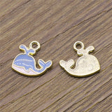 WYSIWYG 20pcs Whale Charms Pendant DIY Metal Jewelry Making KC Gold Color 14x12mm