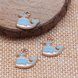 WYSIWYG 20pcs Whale Charms Pendant DIY Metal Jewelry Making KC Gold Color 14x12mm