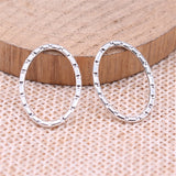 WYSIWYG 20pcs/lot 15x20mm Carved Oval Circle Connector Charms Pendant Diy Jewelry Findings Antique Silver Color EF3849