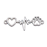 WYSIWYG 20pcs12x34mm Jewelry DIY Handmade Craft Charms Dog Claw Love Heartbeat Ecg Connector