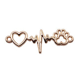 WYSIWYG 20pcs12x34mm Jewelry DIY Handmade Craft Charms Dog Claw Love Heartbeat Ecg Connector