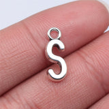 WYSIWYG 26pcs 16mm Alphabet A-Z Letters Charms Antique Silver Color Pendants Making DIY Handmade Tibetan Finding Jewelry