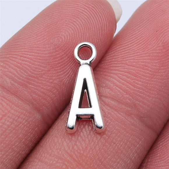 WYSIWYG 26pcs 16mm Alphabet A-Z Letters Charms Antique Silver Color Pendants Making DIY Handmade Tibetan Finding Jewelry