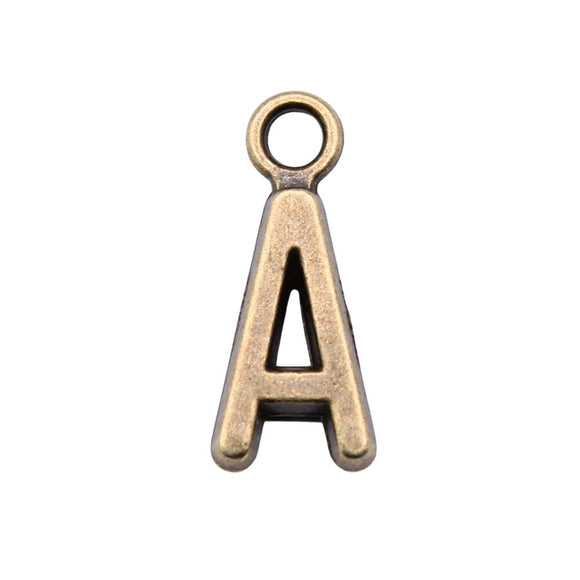 WYSIWYG 26pcs 16mm Charms Alphabet A-Z Letters Antique Bronze Color Pendants Making DIY Handmade Finding Jewelry