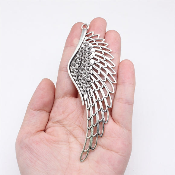 WYSIWYG 2pcs 106x37mm Big Angel Wings Charms Antique Bronze Color For DIY Jewelry Making Charms Pendant Jewelry Findings
