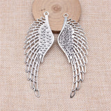 WYSIWYG 2pcs 106x37mm Big Angel Wings Charms Antique Bronze Color For DIY Jewelry Making Charms Pendant Jewelry Findings