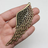 WYSIWYG 2pcs 106x37mm Big Angel Wings Charms Antique Bronze Color For DIY Jewelry Making Charms Pendant Jewelry Findings