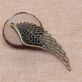 WYSIWYG 2pcs 106x37mm Big Angel Wings Charms Antique Bronze Color For DIY Jewelry Making Charms Pendant Jewelry Findings