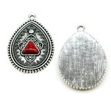 WYSIWYG 2pcs 26x38mm Water Droplets Pendant Charms Antique Silver Color For Jewelry Making Alloy Jewelry Findings