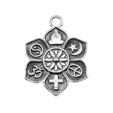 2pcs 28x36mm Antique Silver Color Religion Buddha Cross Om Taoist Peace Islam Charms Pendant For DIY Jewelry Making h1215