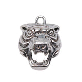 WYSIWYG 2pcs 31x24x10mm Pendant Tiger Animal Tiger Head Charm Pendants Antique Silver Color 3D Tiger Head Pendants