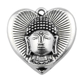 WYSIWYG 2pcs 32x32mm Buddha Charm Heart Pendants Buddha Pendants Charm Buddha In Heart Pendants For Jewelry Making