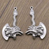 WYSIWYG 2pcs 32x53mm Viking Faucet Ax Charms Antique Silver Color For Jewelry Making Charms Pendant DIY Jewelry Findings