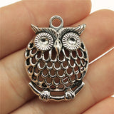 WYSIWYG 2pcs 33x25mm 2 Colors Antique Bronze Plated Owl Charm DIY Owl Pendants For Jewelry Making Owl Pendants