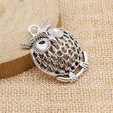 WYSIWYG 2pcs 33x25mm 2 Colors Antique Bronze Plated Owl Charm DIY Owl Pendants For Jewelry Making Owl Pendants