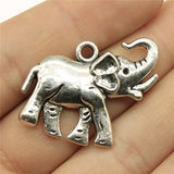 WYSIWYG 2pcs 33x30mm 2 Colors Antique Bronze Elephant Pendants Charm Lucky Pendant Elephant Elephant Pendant