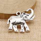 WYSIWYG 2pcs 33x30mm 2 Colors Antique Bronze Elephant Pendants Charm Lucky Pendant Elephant Elephant Pendant