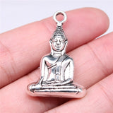 WYSIWYG 2pcs 35x23mm 3 Colors Antique Gold Color Antique Silver Color Antique Bronze Buddha Pendant Buddha Statue Charm