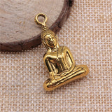 WYSIWYG 2pcs 35x23mm 3 Colors Antique Gold Color Antique Silver Color Antique Bronze Buddha Pendant Buddha Statue Charm