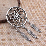 WYSIWYG 2pcs 35x71mm Dreamcatcher Charms Antique Silver Color For Jewelry Making Zinc Alloy Charms Pendant DIY Jewelry Findings