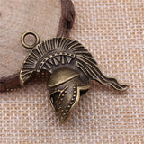 2pcs 36x28x14mm 3D Retro Roman Trojan Soldier Helmet Charm Pendant For Jewelry Making Necklace Making h0989
