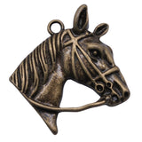 WYSIWYG 2pcs 37x36mm Horse Head Charms For Jewelry Making Jewelry Accessories Antique Silver Plated Antique Bronze Plated