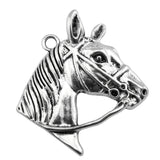 WYSIWYG 2pcs 37x36mm Horse Head Charms For Jewelry Making Jewelry Accessories Antique Silver Plated Antique Bronze Plated