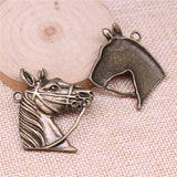 WYSIWYG 2pcs 37x36mm Horse Head Charms For Jewelry Making Jewelry Accessories Antique Silver Plated Antique Bronze Plated
