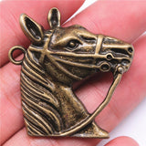 WYSIWYG 2pcs 37x36mm Horse Head Charms For Jewelry Making Jewelry Accessories Antique Silver Plated Antique Bronze Plated