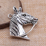WYSIWYG 2pcs 37x36mm Horse Head Charms For Jewelry Making Jewelry Accessories Antique Silver Plated Antique Bronze Plated