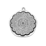 WYSIWYG 2pcs 37x40mm Carved Pattern Pendant Charms Antique Silver Color For Jewelry Making Zinc Alloy Jewelry Findings