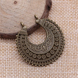 WYSIWYG 2pcs 38x37mm Antique Silver Color Crescent Pendant Earring Connector For Jewelry Making