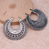 WYSIWYG 2pcs 38x37mm Antique Silver Color Crescent Pendant Earring Connector For Jewelry Making