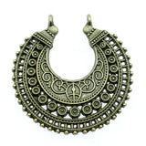 WYSIWYG 2pcs 38x37mm Antique Silver Color Crescent Pendant Earring Connector For Jewelry Making