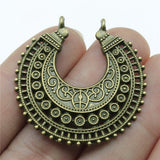WYSIWYG 2pcs 38x37mm Antique Silver Color Crescent Pendant Earring Connector For Jewelry Making