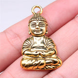 WYSIWYG 2pcs 39x23mm 3 Colors Antique Gold Color Antique Bronze Buddhism Buddha Statue Pendant Buddha Statue Charm