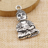 WYSIWYG 2pcs 39x23mm 3 Colors Antique Gold Color Antique Bronze Buddhism Buddha Statue Pendant Buddha Statue Charm