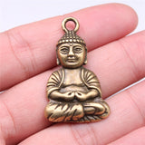 WYSIWYG 2pcs 39x23mm 3 Colors Antique Gold Color Antique Bronze Buddhism Buddha Statue Pendant Buddha Statue Charm