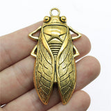 WYSIWYG 2pcs 4 Colors 62x34mm Cicada Charms Pendant For Jewelry Making DIY Jewelry Findings