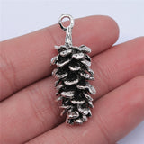 WYSIWYG 2pcs 40x15mm Antique Silver Color Big 3D Pine Cones Charms Pendant For Jewelry Making DIY Jewelry Findings