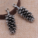 WYSIWYG 2pcs 40x15mm Antique Silver Color Big 3D Pine Cones Charms Pendant For Jewelry Making DIY Jewelry Findings