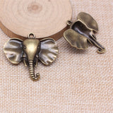 WYSIWYG 2pcs 40x44mm Antique Silver Color Elephant Charms For Jewelry Making