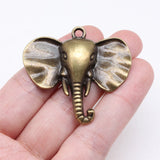 WYSIWYG 2pcs 40x44mm Antique Silver Color Elephant Charms For Jewelry Making