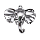 WYSIWYG 2pcs 40x44mm Antique Silver Color Elephant Charms For Jewelry Making