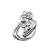 WYSIWYG 2pcs 41x49mm A Lovely Family Charms Antique Silver Color For Jewelry Making Charms Pendant DIY Jewelry Findings
