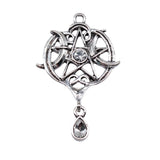 2pcs 42x27mm Antique Silver Color Star Moon Amulet Charms EF3709