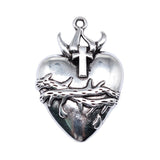 2pcs 42x29mm Antique Silver Color Gothic Thorns Heart Cross Charms For Jewelry Making h1010