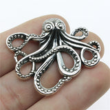 WYSIWYG 2pcs 42x35mm Pendant Octopus Octopus Charm Pendants For Jewelry Making Antique Silver Color Octopus Pendants
